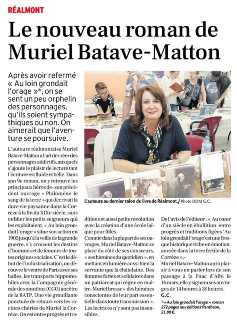 Depeche du Midi Muriel Batave-Matton auteure occitanie